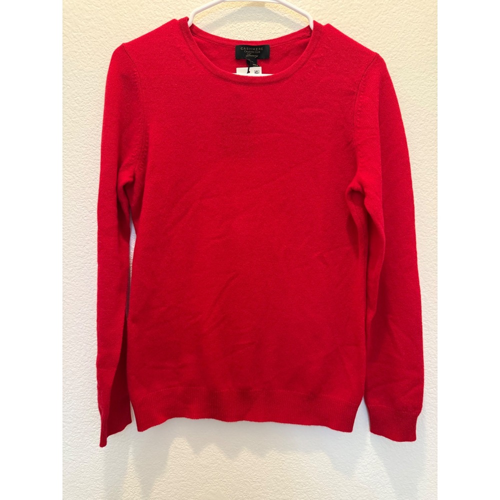Charter Club Luxury 100% Cashmere Crewneck Sweater New Red Amore Small NWT